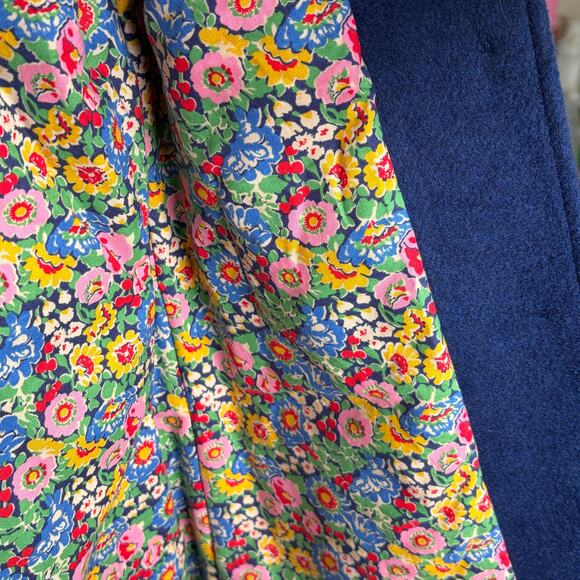 Mini Boden Girls Floral Embroidered Navy Blue Coat Size 9-10Y - Picture 6 of 10